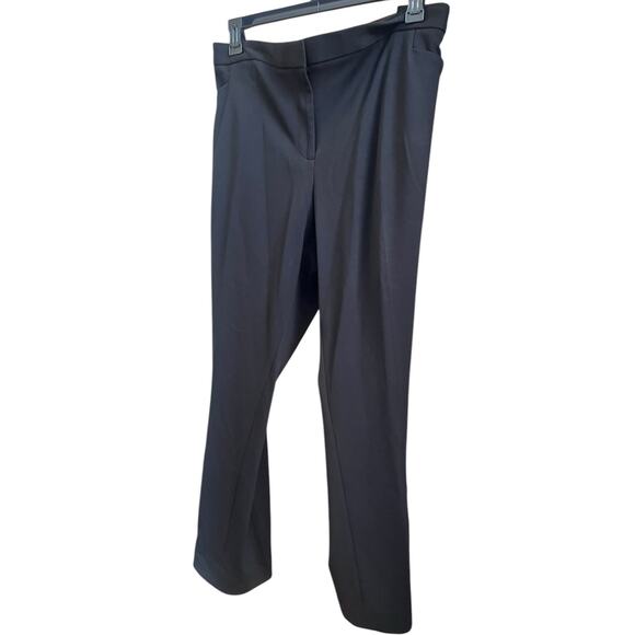 Calvin Klein Flat Front Ponte Ankle Dress Pants | Plus 24W, Black NEW! - Picture 3 of 16